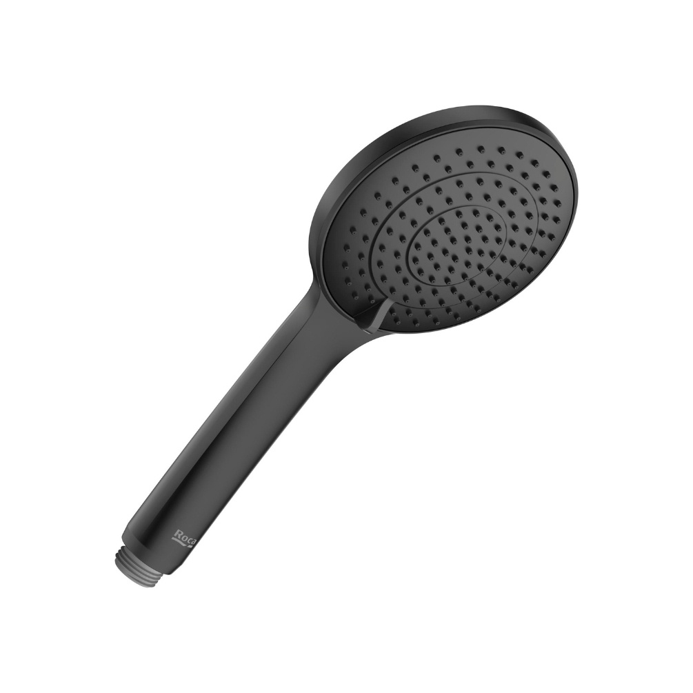 Cut out image of the Roca Sensum Matt Black 3 Function Round Handset Shower